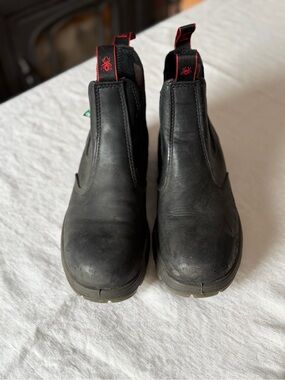 Men’s Red Back Boots Bobcat in Black Oil Kip Protective Footwear Size 13